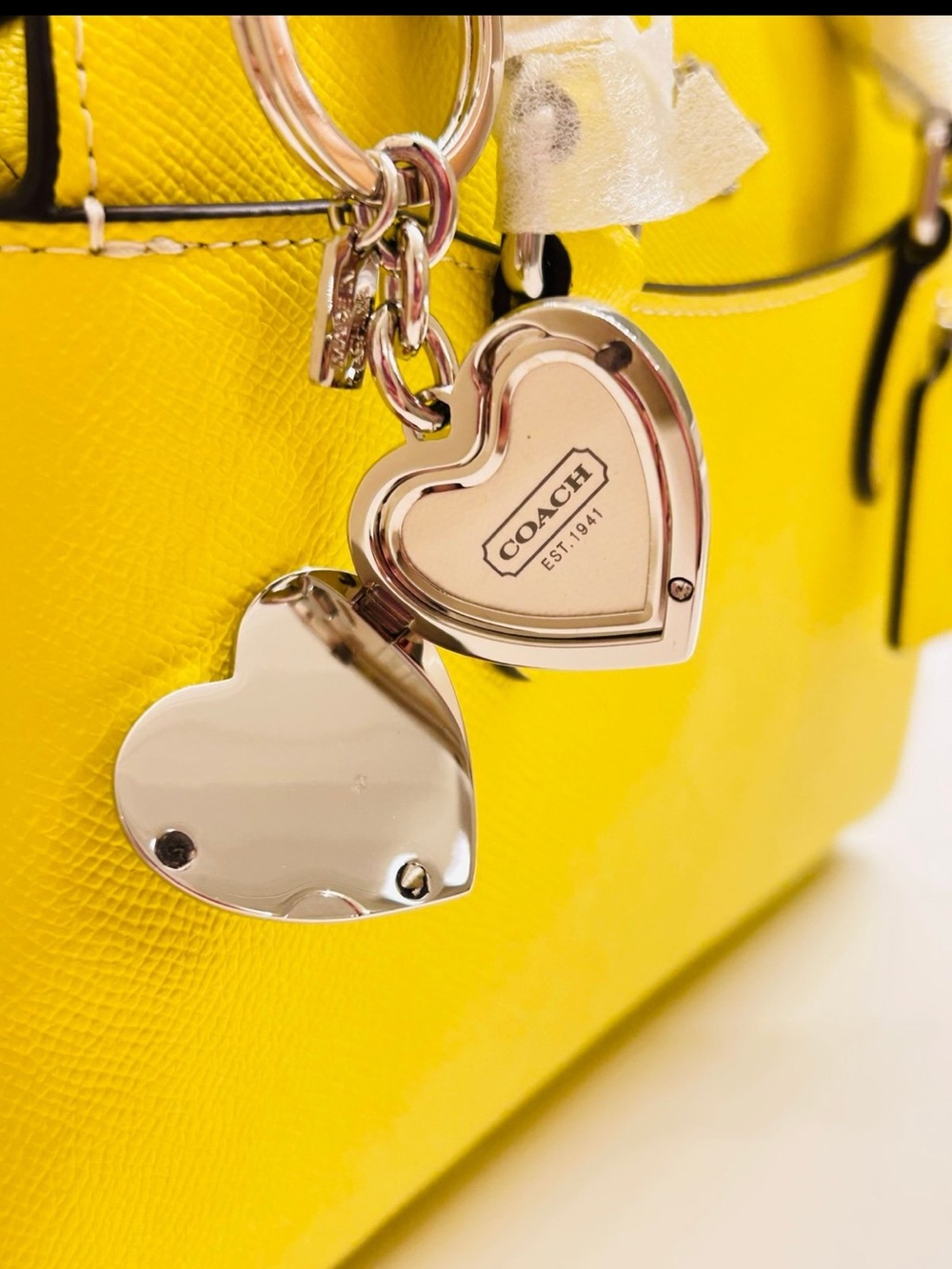 Coach Heart Picture Frame Keychain/ Bag Charm - Picture 6 of 12